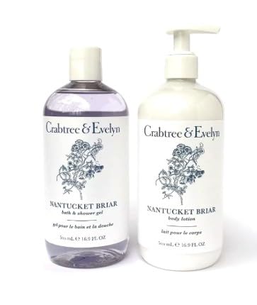 Crabtree & Evelyn Nantucket Briar Physique Lotion & Bathe Gel Set 16.9 oz
