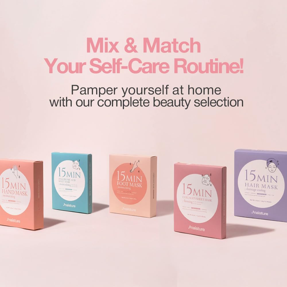 Naisture 15 Min Pamper Me Package Korean Spa Skincare Reward Set for Ladies-Head to Toe with Hair, Face, Eye, Hand, & Foot Masks (7 pcs) - Image 9