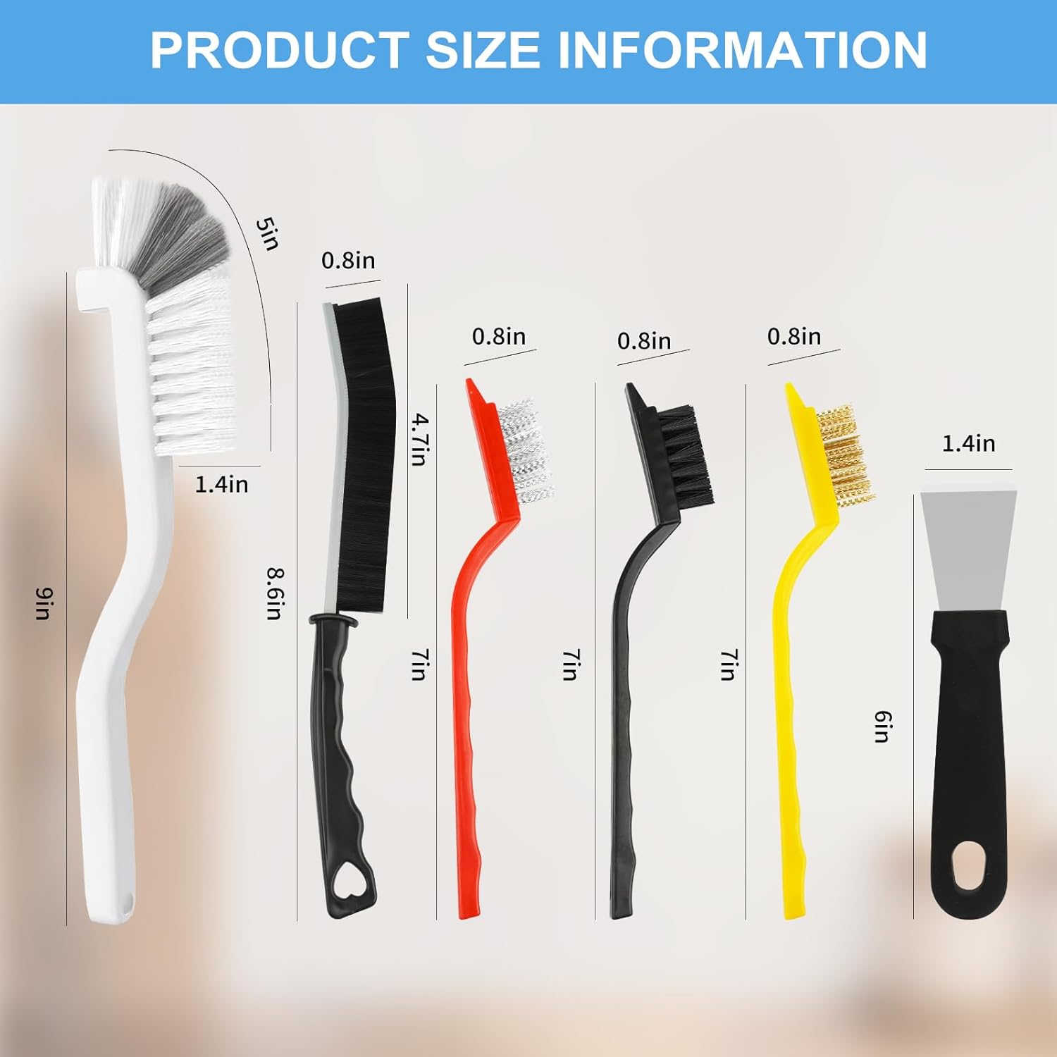 11Pcs Crevice Cleansing Brush Set, Onerous Bristle Cleansing Provides for Kitchen, Lavatory, Nook, Grout, Sink, Cup, Teapot, Bottle, Blender - Image 3