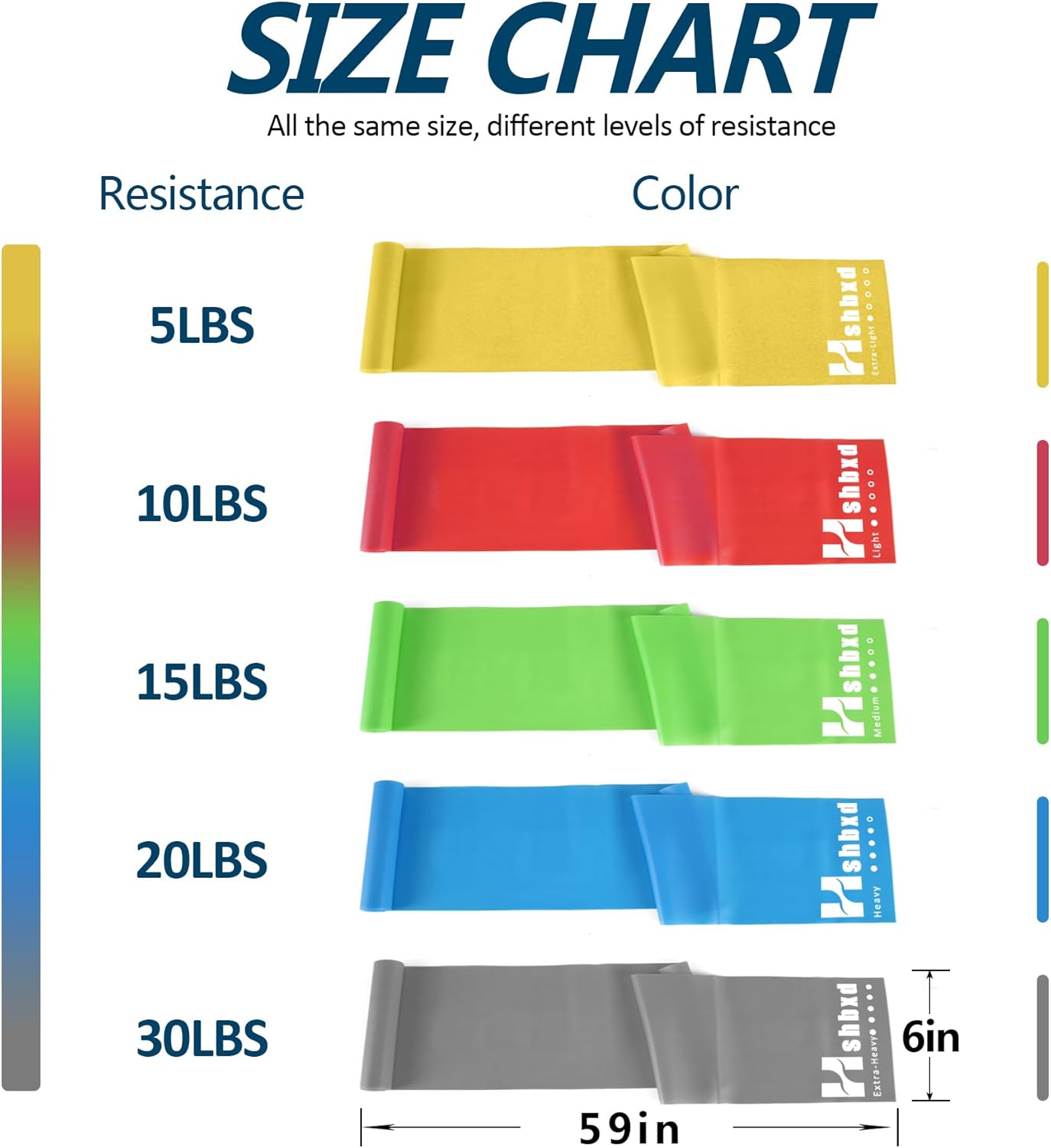 Resistance Bands for Working Out, Bodily Remedy Bands, Latex Free Elastic and Train Bands Set for Stretching, Appropriate for Rehab, Yoga, Pilates, Health club, House Train - Image 4