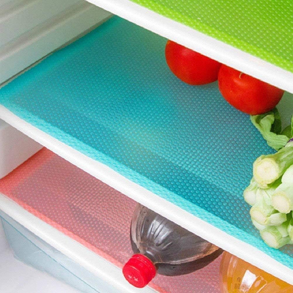 9 Pack Fridge Mats,Washable Fridge Mats Liners Straightforward to Clear Fridge Pads Mat Cabinets Drawer Desk Mats Fridge Liners for Cabinets,3Red/3Green/3Blue