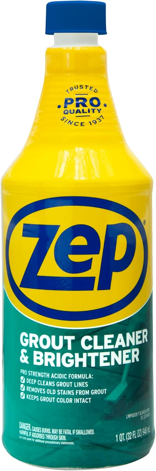 Zep Grout Cleaner and Brightener - 32 Ounce (1 Bottle) - ZU104632 - Deep Cleansing Method Removes Previous Stains From Grout