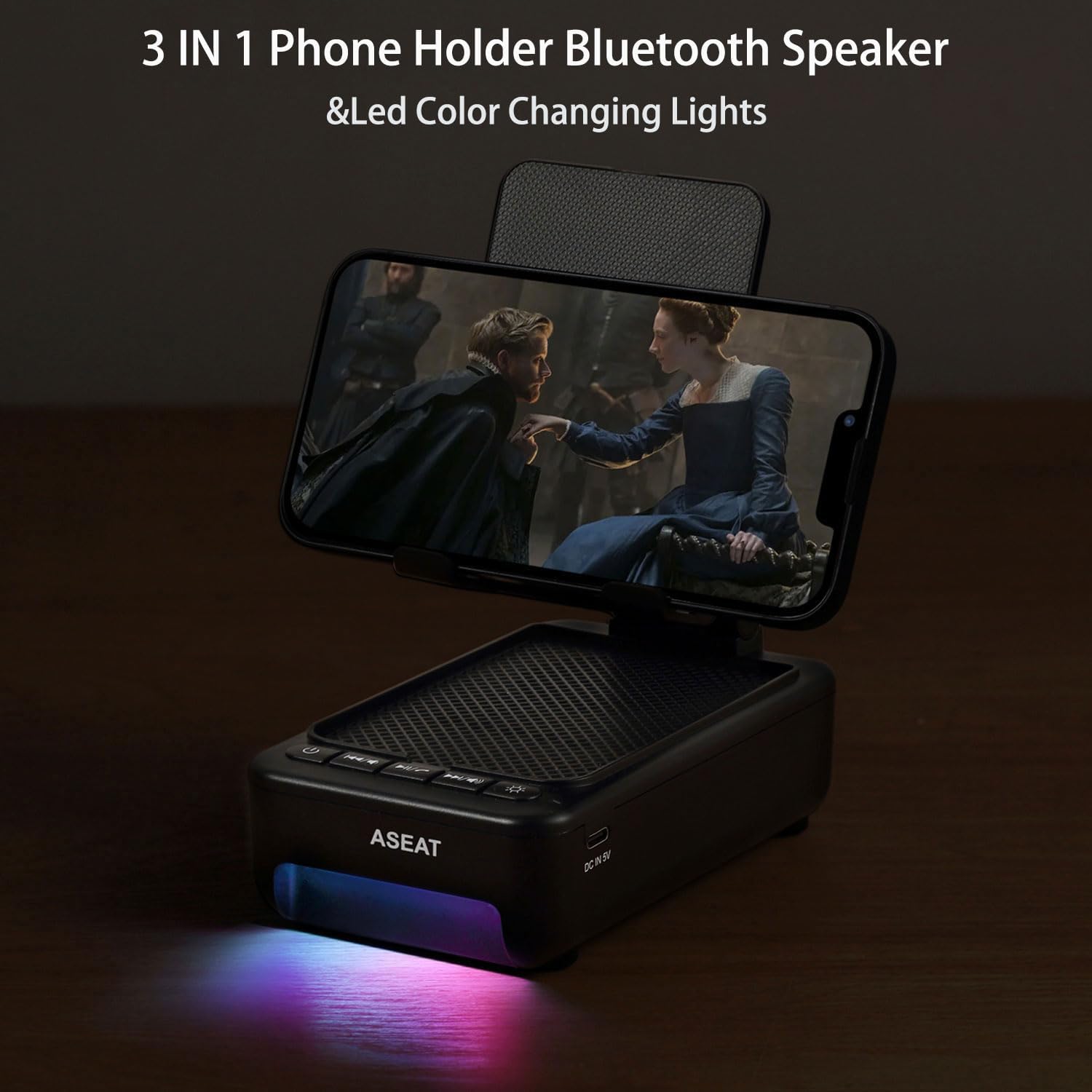 Presents for Males Him, Cell Cellphone Stand with Bluetooth Speaker&Led Coloration Altering Gentle, Distinctive Presents for Ladies Dad Her Husband, Cool Tech Gadget Wi-fi Speaker, Birthday Presents for Males, Perfect Presents - Image 2