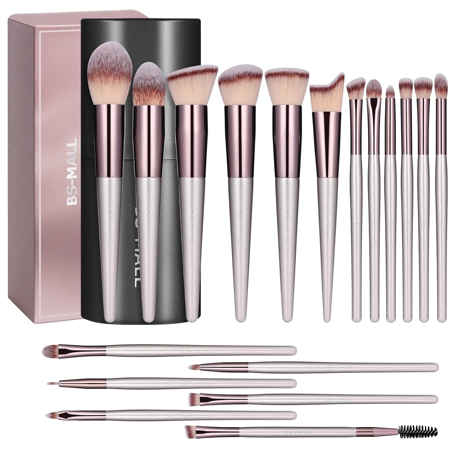 BS-MALL Make-up Brush Set 18 Pcs Premium Artificial Basis Powder Concealers Eye shadows Blush Make-up Brushes with black case
