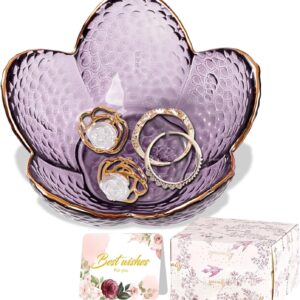 Purple Flower Jewellery Dish Glass ...
