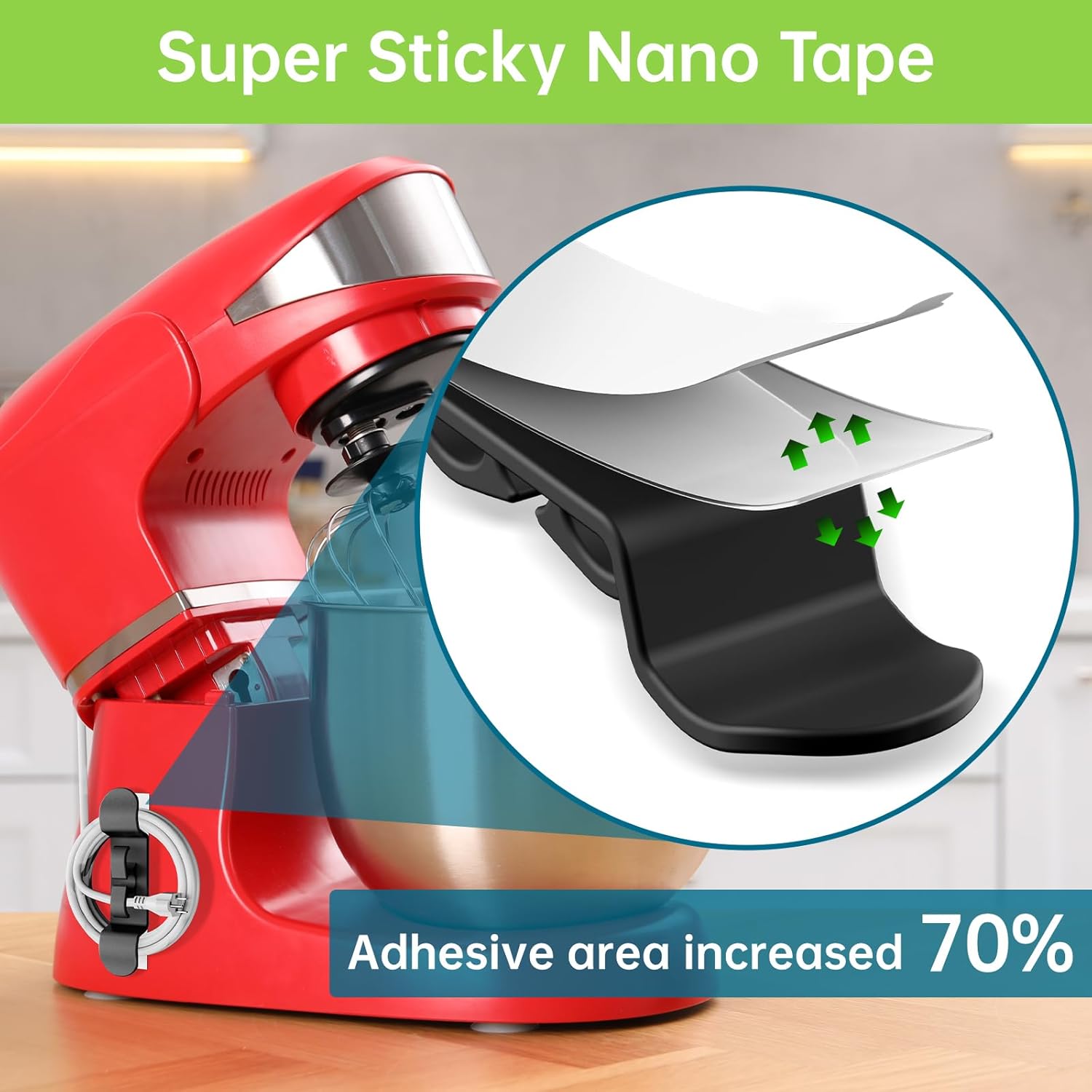 6PCS Twine Organizer for Home equipment, Upgraded Kitchen Equipment Twine Wrap, Twine Holder Stick on Strain Cooker, Espresso Maker, Air Fryer and Blender(3 Black + 3 White) - Image 3