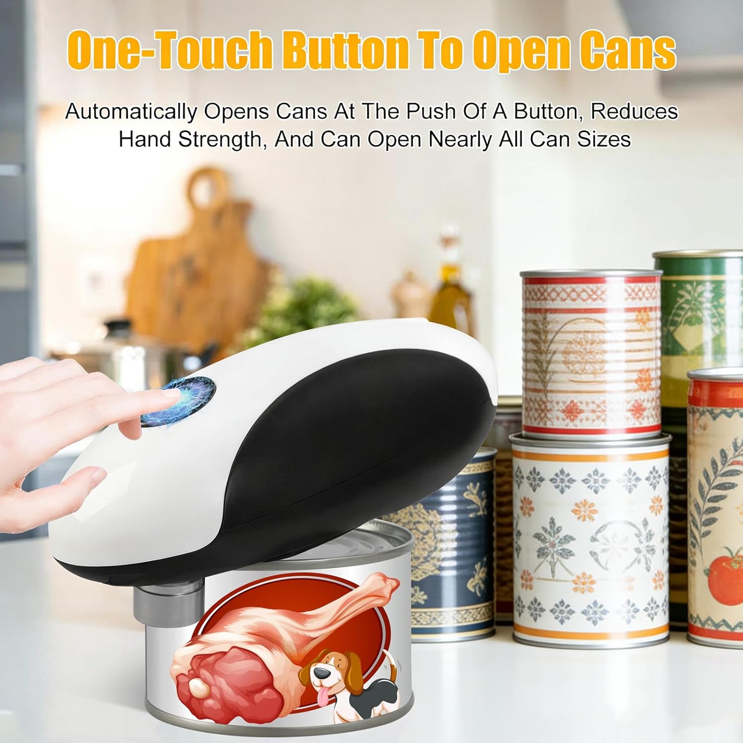 Electrical Can Opener,USB Rechargeable Can Opener,One-Contact Cordless Can Opener,Clean Edge,Fingers Free,Meals Security,Kitchen Gadget Battery Operated,Automated Can Openers for Seniors - Image 2