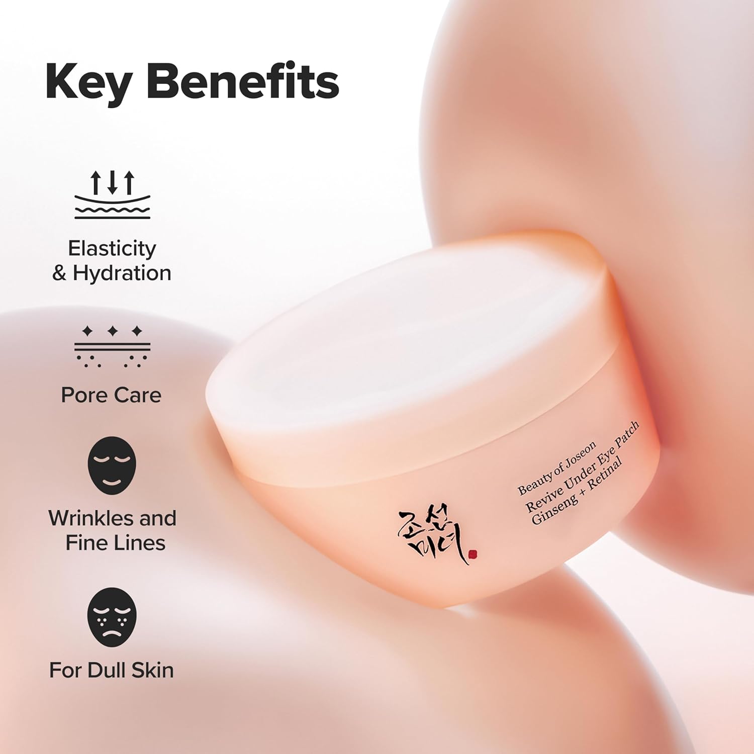 Fantastic thing about Joseon Revive Below Eye Patch Retinal Ginseng for Puffy Below Eye Bag Masks Collagen Peptide Korean Skincare for Ladies and Males, 60 Sheets 30 Pairs - Image 3