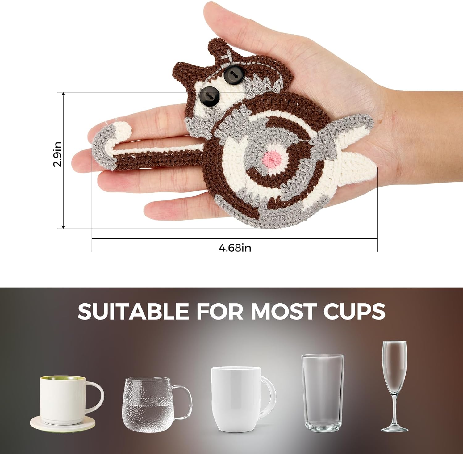 Drink Coaster | Cat Items for Cat Lovers,Enjoyable Woven Artistic Coasters,Cute Espresso Coaster for Dwelling Decor Tabletop Safety Appropriate for Sorts Cups (3PC) - Image 4