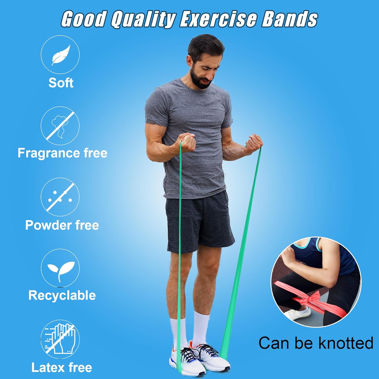 Resistance Bands for Working Out, Bodily Remedy Bands, Latex Free Elastic and Train Bands Set for Stretching, Appropriate for Rehab, Yoga, Pilates, Health club, House Train - Image 5