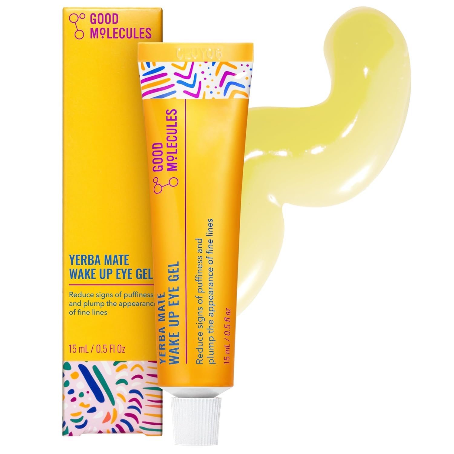 Good Molecules Yerba Mate Wake Up Eye Gel - Hydrating Underneath Eye Gel Cream with Hyaluronic Acid and Caffeine - Goal Darkish Circles and Puffiness - Pores and skin Look after Face