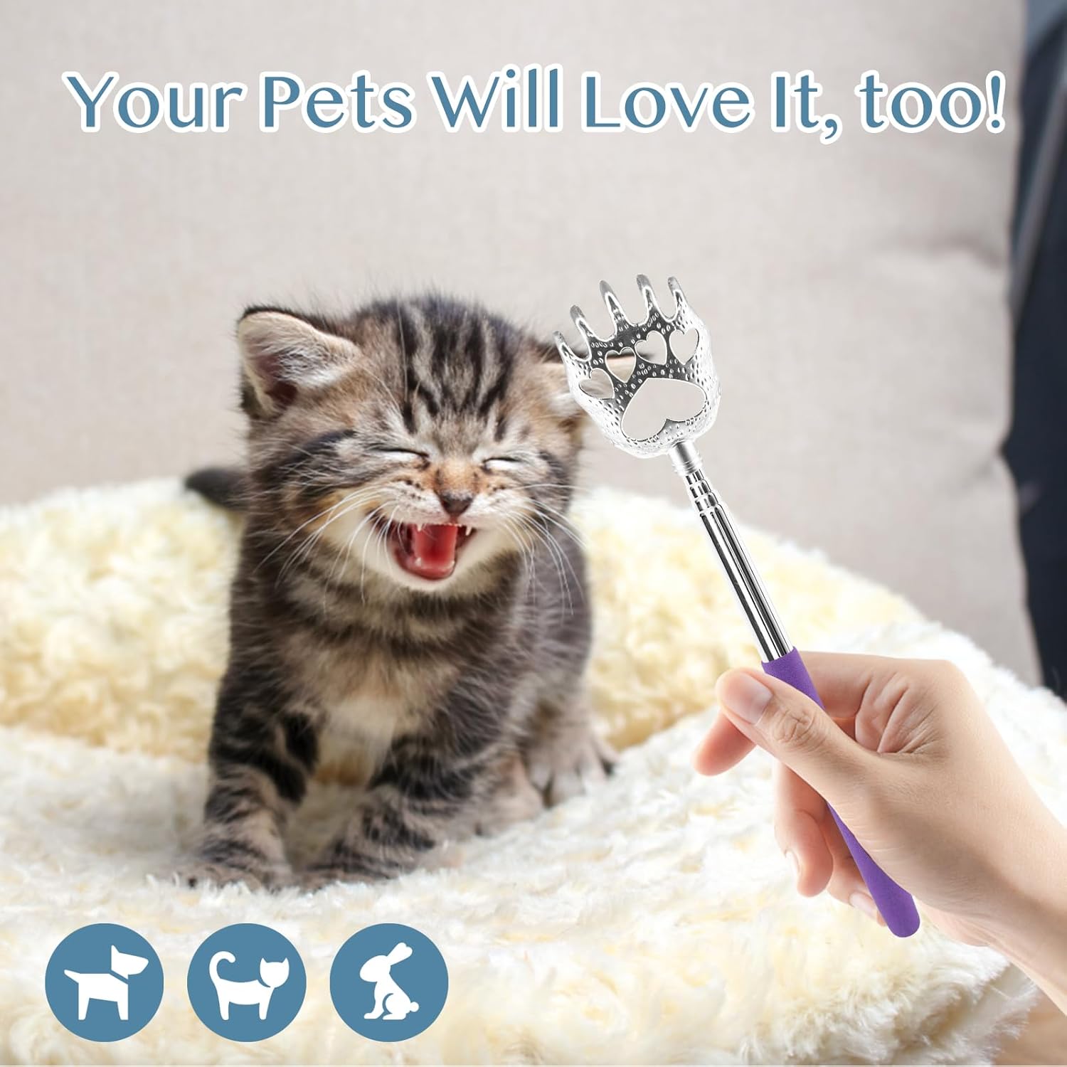 (4-Pack) Extendable Again Scratchers - Steel Claws with Telescopic Rubber Handles - Stocking Stuffers for Males, Girls, Children - Christmas Present - Image 8