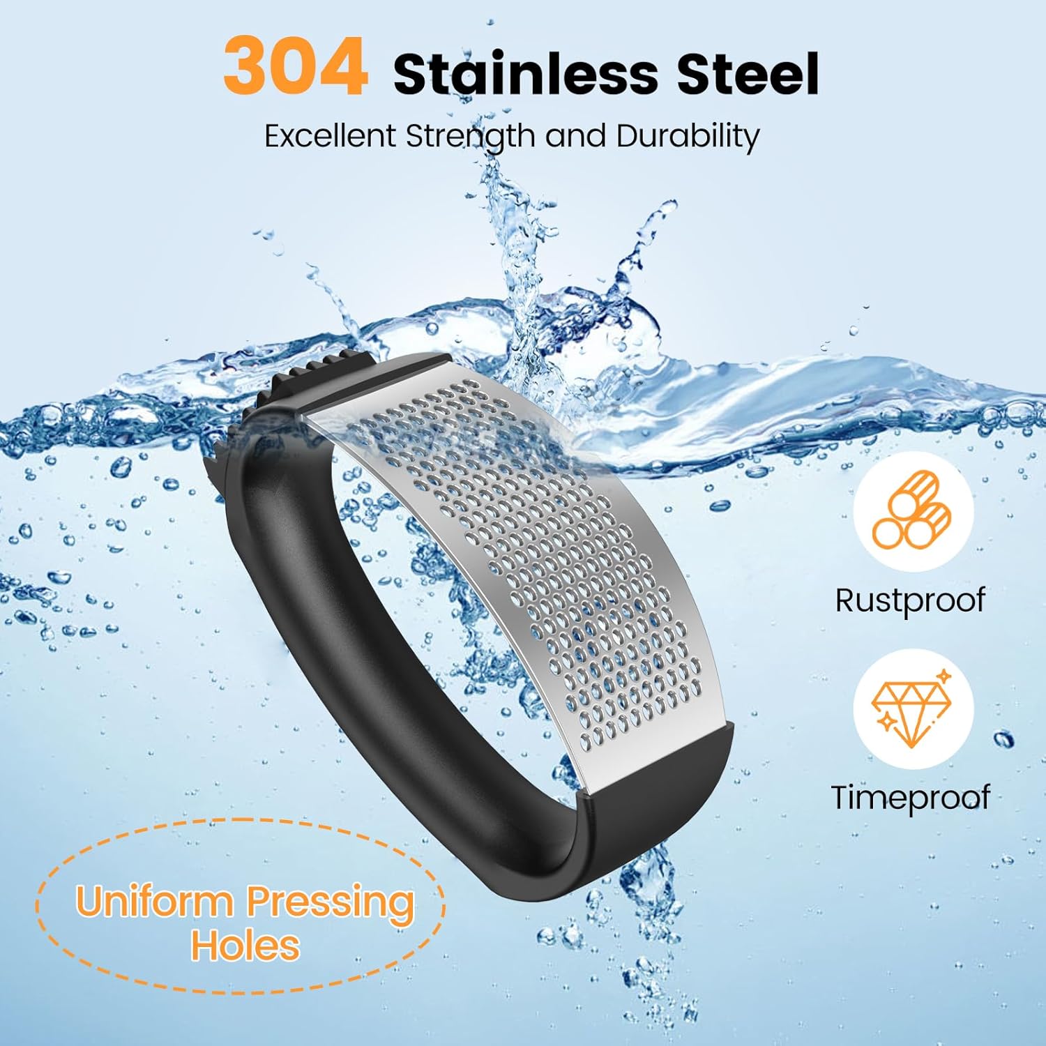 Garlic Press,Stainless Metal Garlic Mincer Crusher,Simple to Use and Clear,Ergonomic Deal with,Simple Kitchen Gadget for Easy Smashing,Kitchen Necessities,House and Kitchen Utensils Equipment,Cooking - Image 6