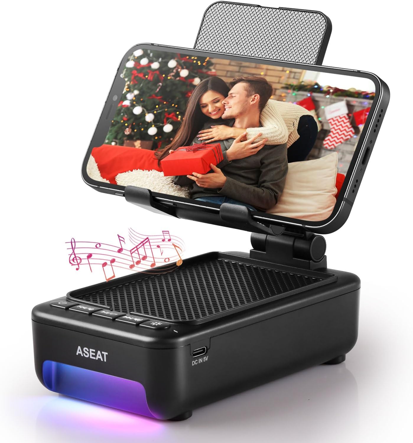 Presents for Males Him, Cell Cellphone Stand with Bluetooth Speaker&Led Coloration Altering Gentle, Distinctive Presents for Ladies Dad Her Husband, Cool Tech Gadget Wi-fi Speaker, Birthday Presents for Males, Perfect Presents