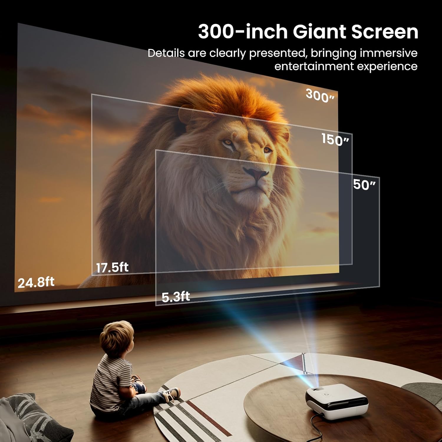 Official Licensed Google TV Sensible Projector, HAPPRUN 4K UHD Residence Theater with Dolby Sound, Wi-Fi & Bluetooth, Constructed-in Streaming Apps, Suitable with Video games Consoles & Smartphone, Indoor & Outside Use - Image 8