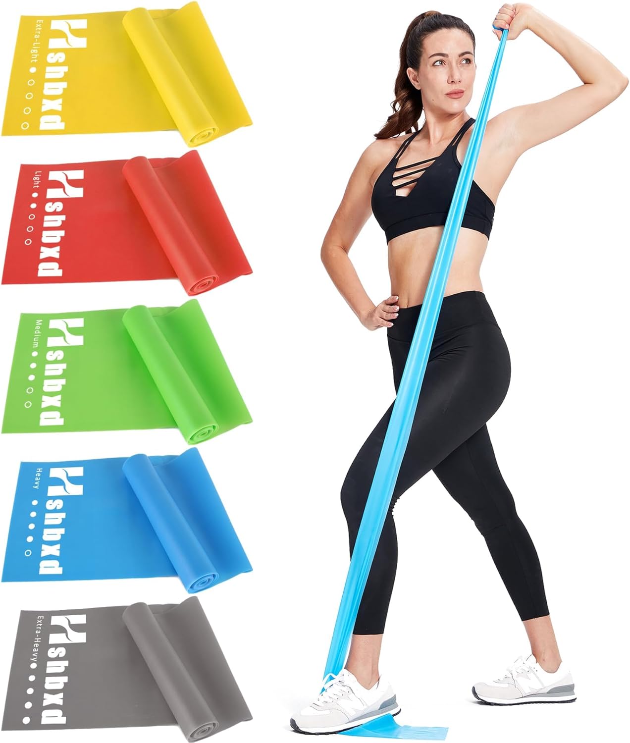 Resistance Bands for Working Out, Bodily Remedy Bands, Latex Free Elastic and Train Bands Set for Stretching, Appropriate for Rehab, Yoga, Pilates, Health club, House Train