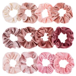 Whaline 12Pcs Blush Theme Scrunchie...