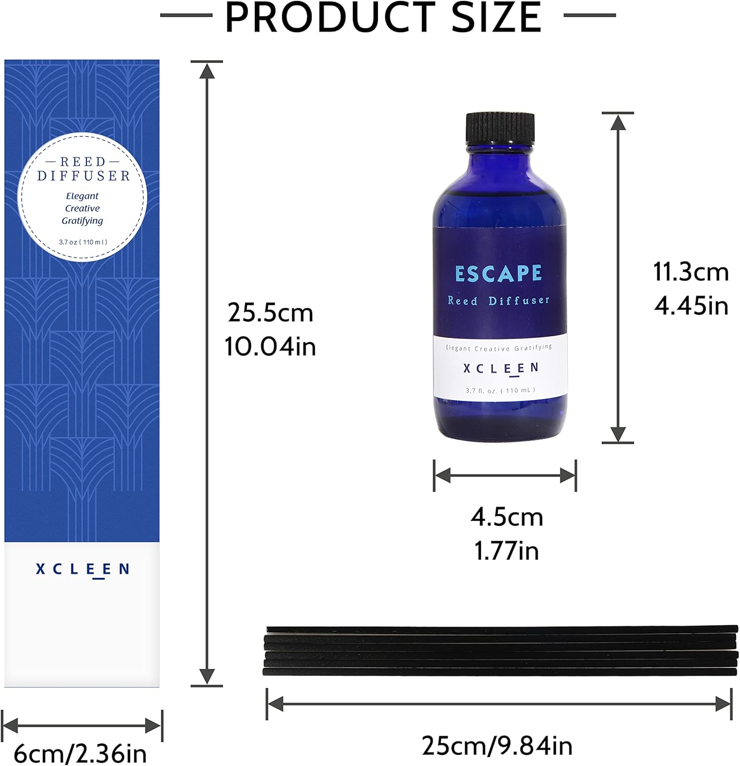 Reed Diffusers Set, 3.7 Oz Scent Diffuser, 6 Reed Diffuser Sticks, House Perfume Hyacinth, Peony & Citrus, Aromatherapy Oil Diffuser Reeds, Extra Masculine Scent, Rest room & Workplace Decor 110ml - Image 2