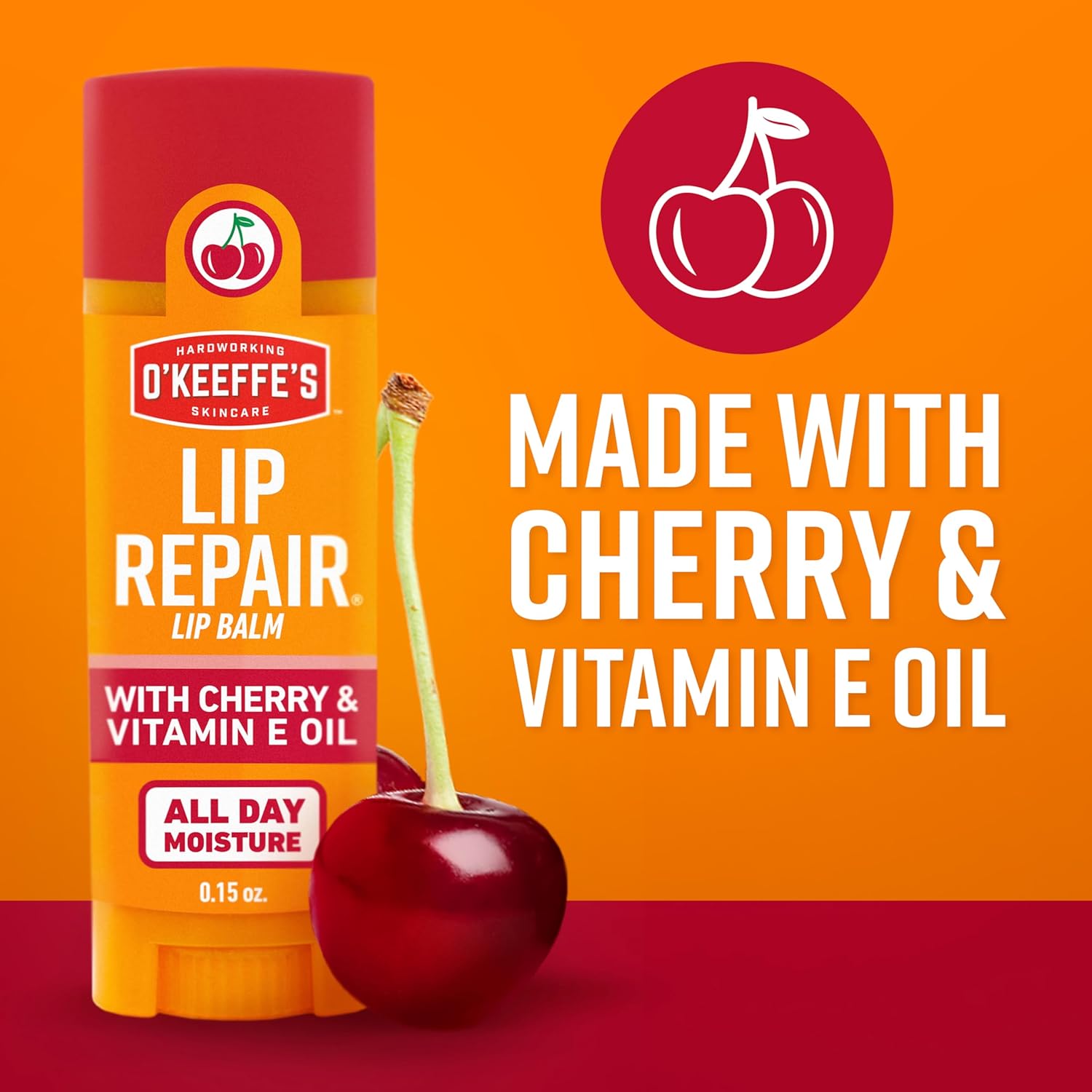 O'Keeffe's Lip Restore Lip Balm with Cherry & Vitamin E Oil - Stick (3 Pack) - Moisturizer for Extraordinarily Cracked, Dry Lips - Image 7