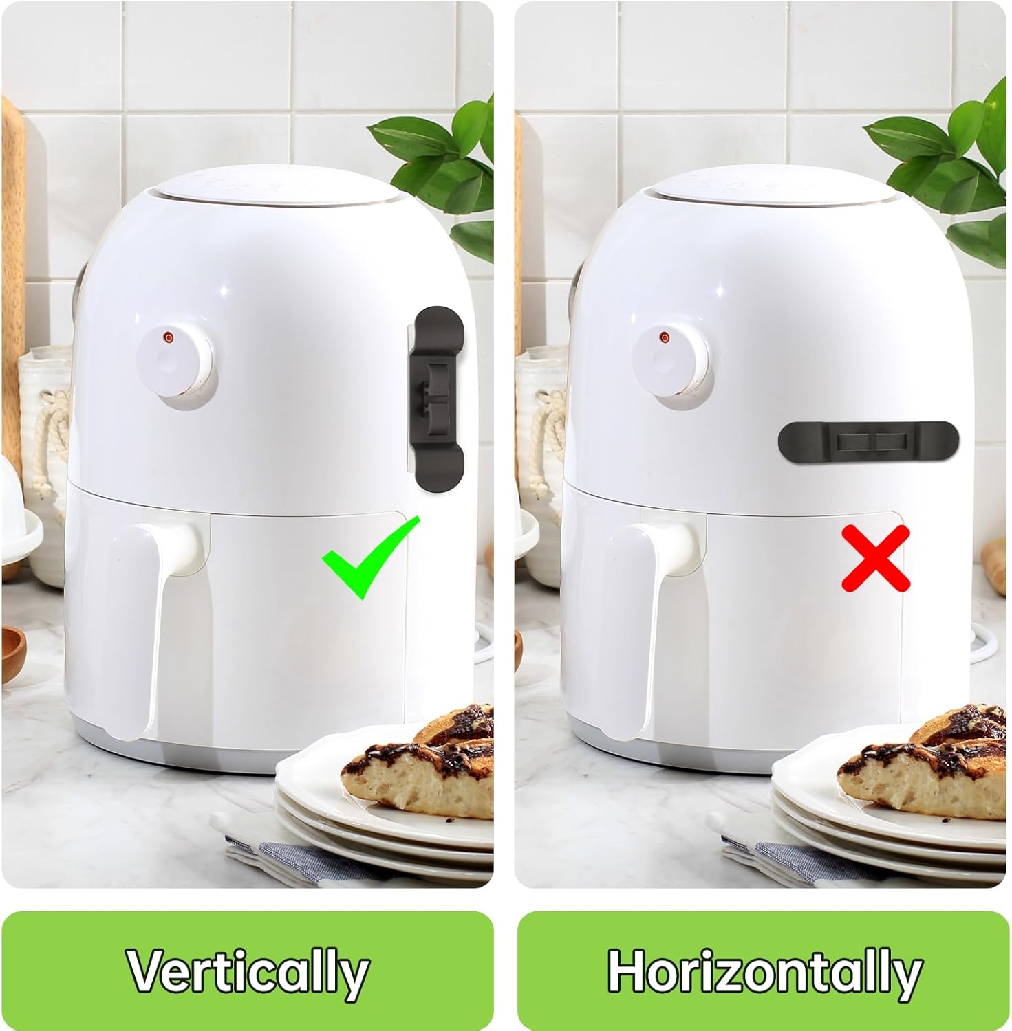 6PCS Twine Organizer for Home equipment, Upgraded Kitchen Equipment Twine Wrap, Twine Holder Stick on Strain Cooker, Espresso Maker, Air Fryer and Blender(3 Black + 3 White) - Image 5