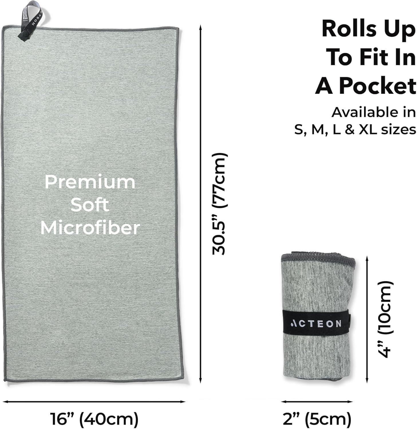 Acteon Microfiber Gymnasium Towels 5 Pack, Fast Dry Silver ION Odor-Free Sweat Towel, Tremendous Absorbent Quick Drying for Males & Girls, Exercise, Yoga, Working, Mountain climbing, Journey – 16x30.5 Inch - Image 4