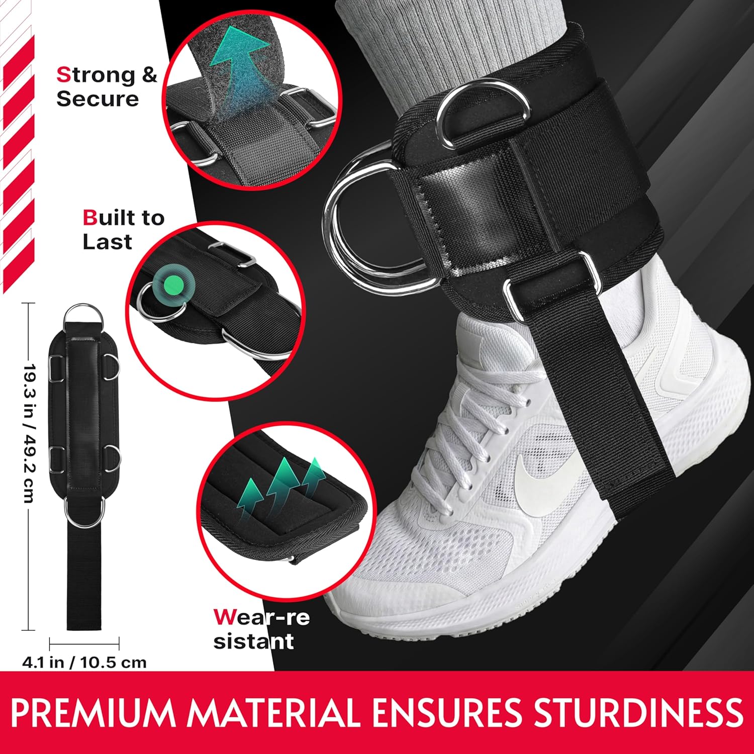Ankle Strap Appropriate with Tonal Machine, Kick Again Ankle Straps for Sensible Residence Health club, Cable Machine Attachment with Multi-Angle Adjustment, Further Strap for Foot Help, Heavy-Responsibility - Image 6