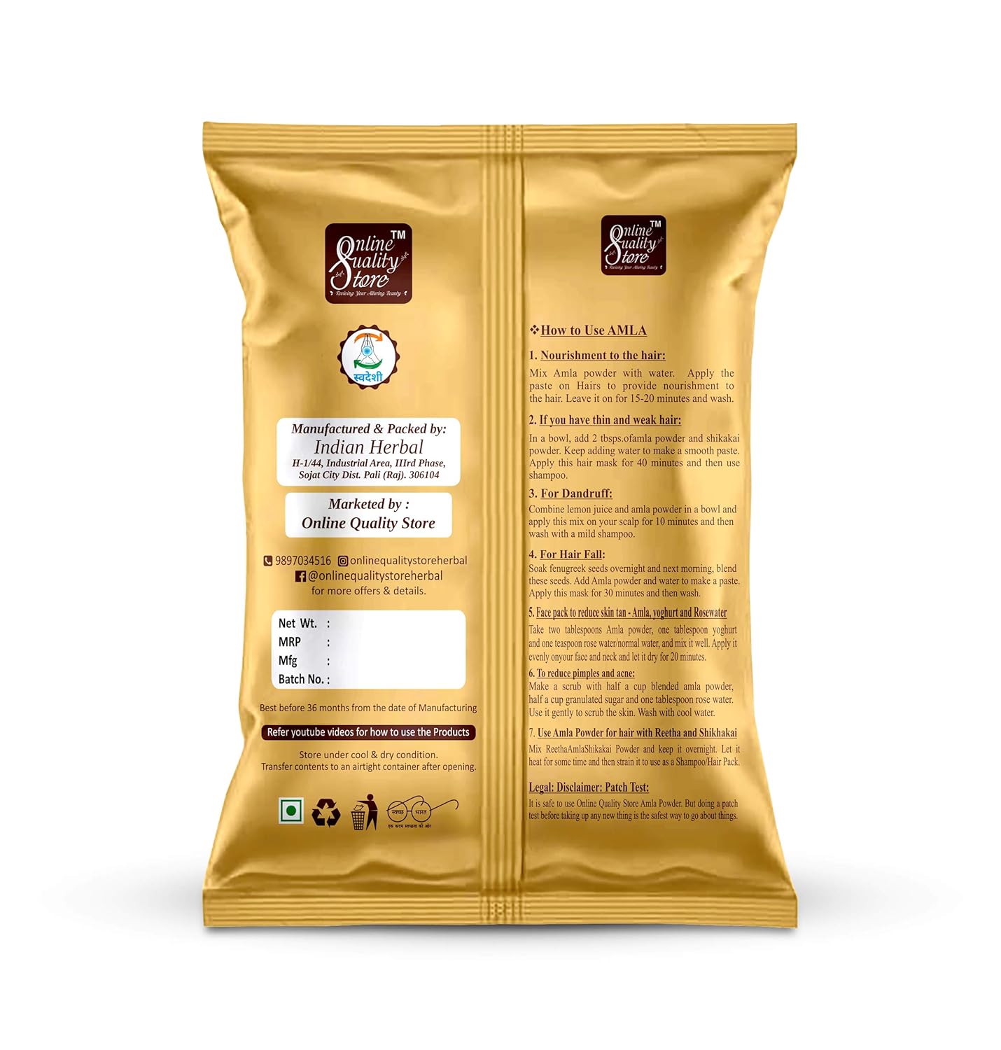 On-line High quality Retailer Amla Reetha Shikakai, Bhringraj and Hibiscus Powder for Hair (250g Pack) - Image 3