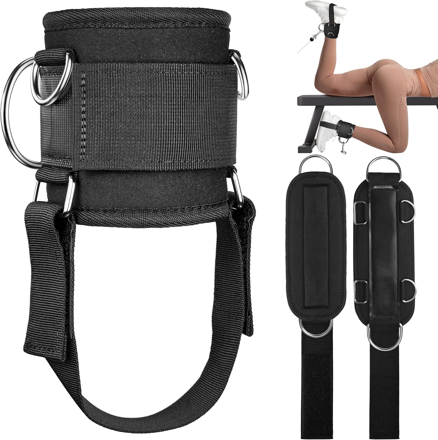 Ankle Strap Appropriate with Tonal Machine, Kick Again Ankle Straps for Sensible Residence Health club, Cable Machine Attachment with Multi-Angle Adjustment, Further Strap for Foot Help, Heavy-Responsibility