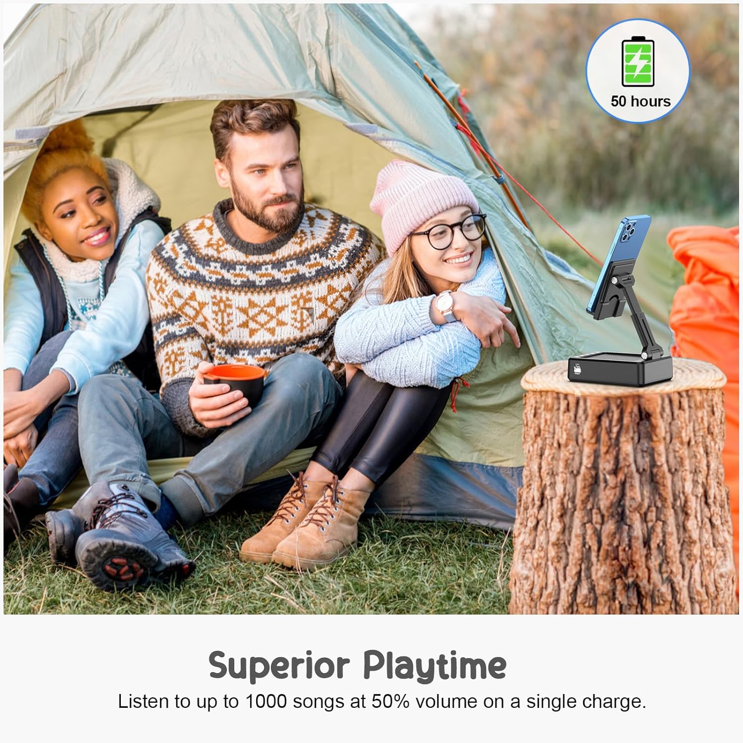 TechGlow Foldable Cellphone Stand with Bluetooth Speaker and Charging Operate Birthday Presents for Males Girls Mom Father Boy Lady Teenagers Cool Tech Devices - Image 5