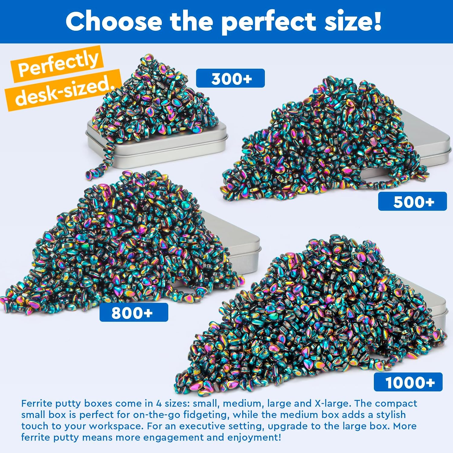 500+ Authentic Ferrite Putty Colourful, Sensory Stones, Grownup Fidget Stress Reduction Desk & Workplace Merchandise, Ferrite Stones Stocking Stuffers Presents - Image 4