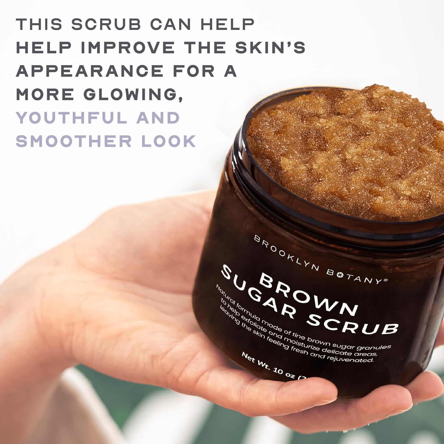 Brooklyn Botany Brown Sugar Physique Scrub - Moisturizing and Exfoliating Physique, Face, Hand, Foot Scrub - Fights Pimples, Positive Strains & Wrinkles, Nice Items For Girls & Males - 10 oz - Image 6