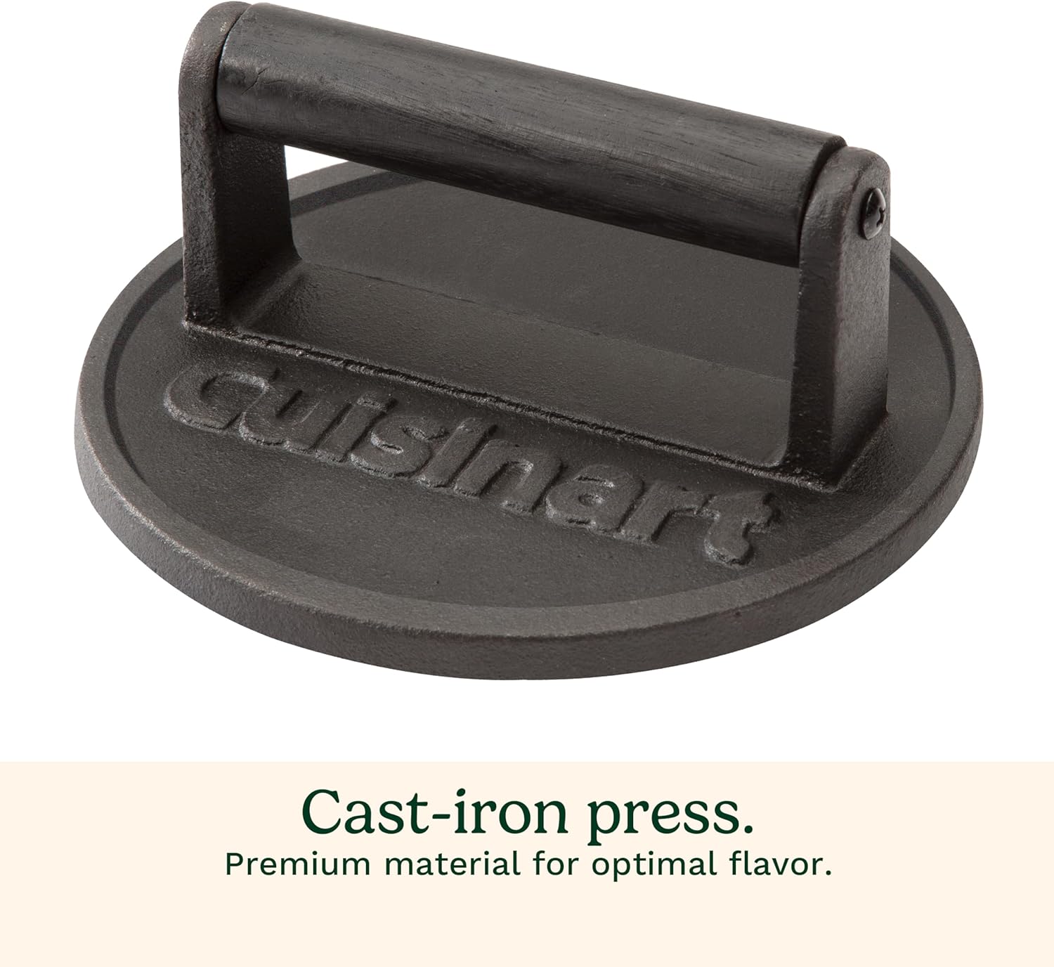 Cuisinart 6.5" Solid Iron Smashed Burger Press, Spherical Flat Edge Grill Press for Crispy Smash Burgers, Burger Device for Grill and Griddle Equipment, for BBQs and Tailgates - Image 3