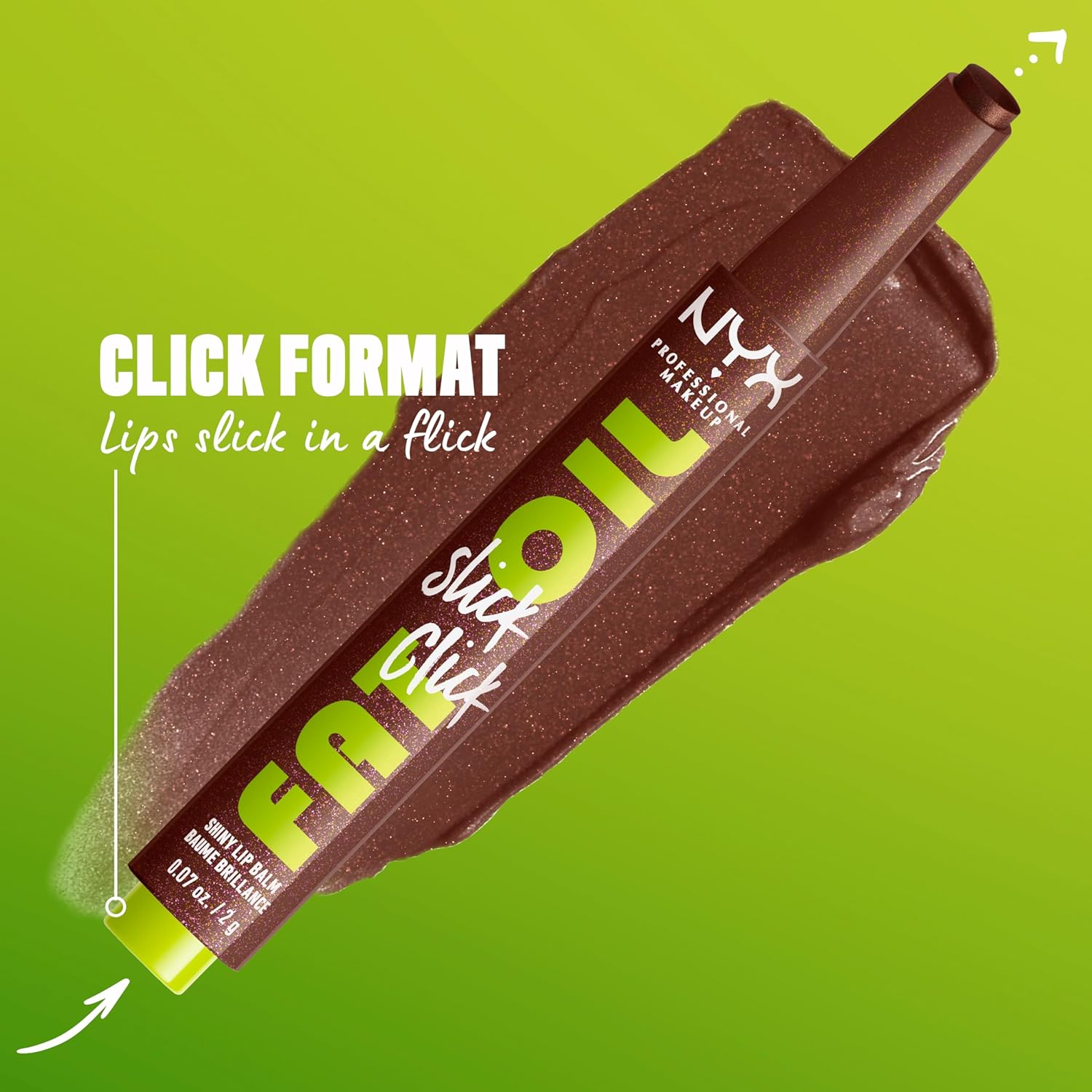 NYX PROFESSIONAL MAKEUP Fats Oil Slick Click on, Light-weight, Buildable, Pigmented Vegan Lip Balm - Trending Matter - Image 4