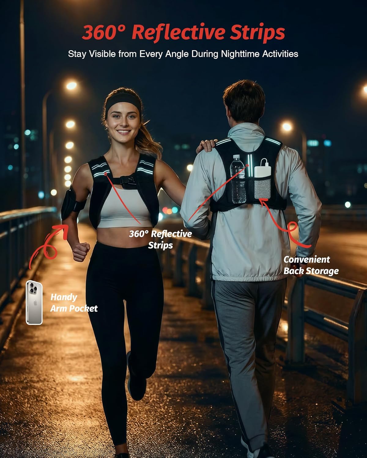 ZELUS Weighted Vest, 6lb/8lb/12lb/16lb/20lb/25lb/30lb Weight Vest with Reflective Stripe for Exercise, Energy Coaching, Working, Health, Muscle Constructing, Weight Loss, Weightlifting - Image 6