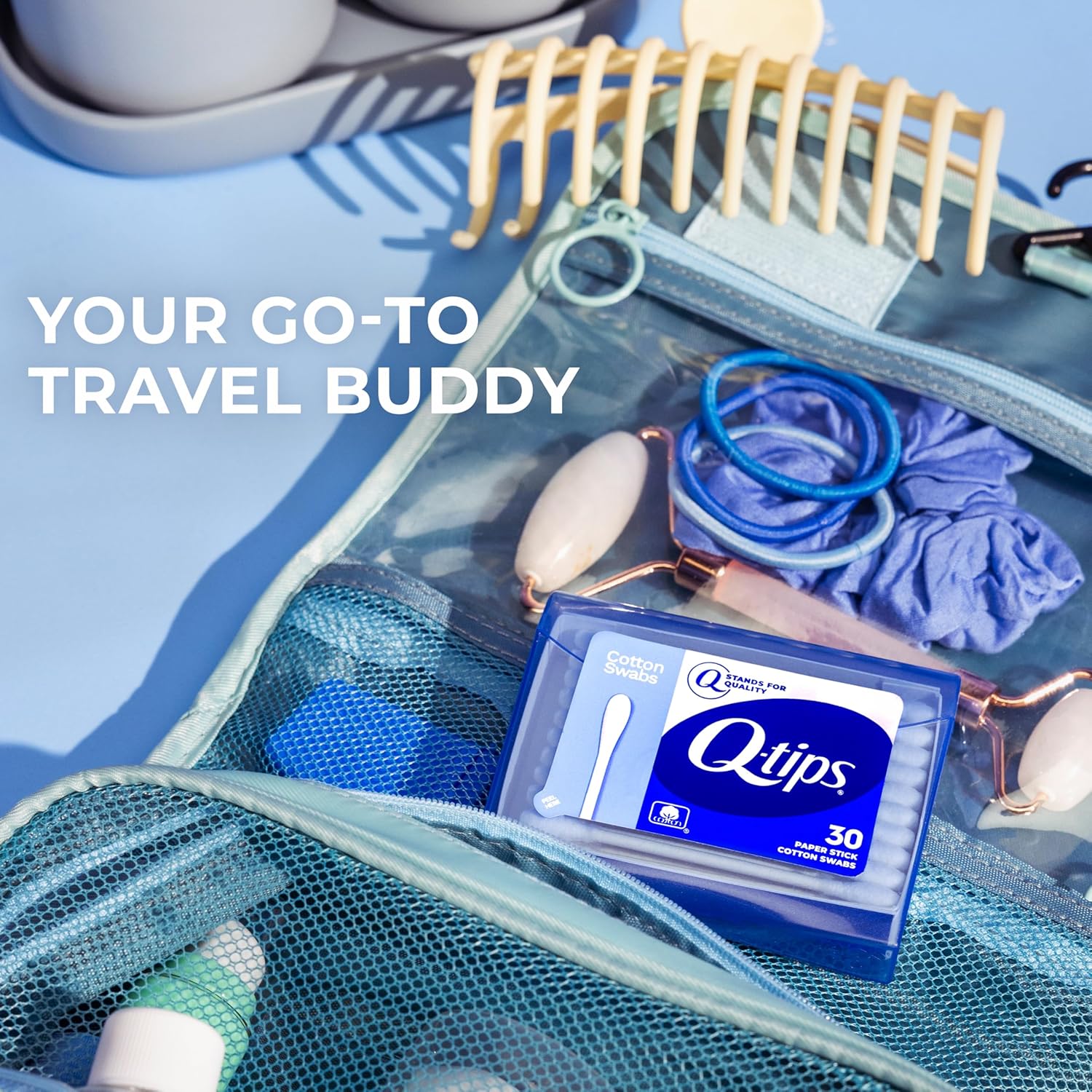 Q-tips Swabs Journey Pack,30 Rely, Pack of 1 blue - Image 3