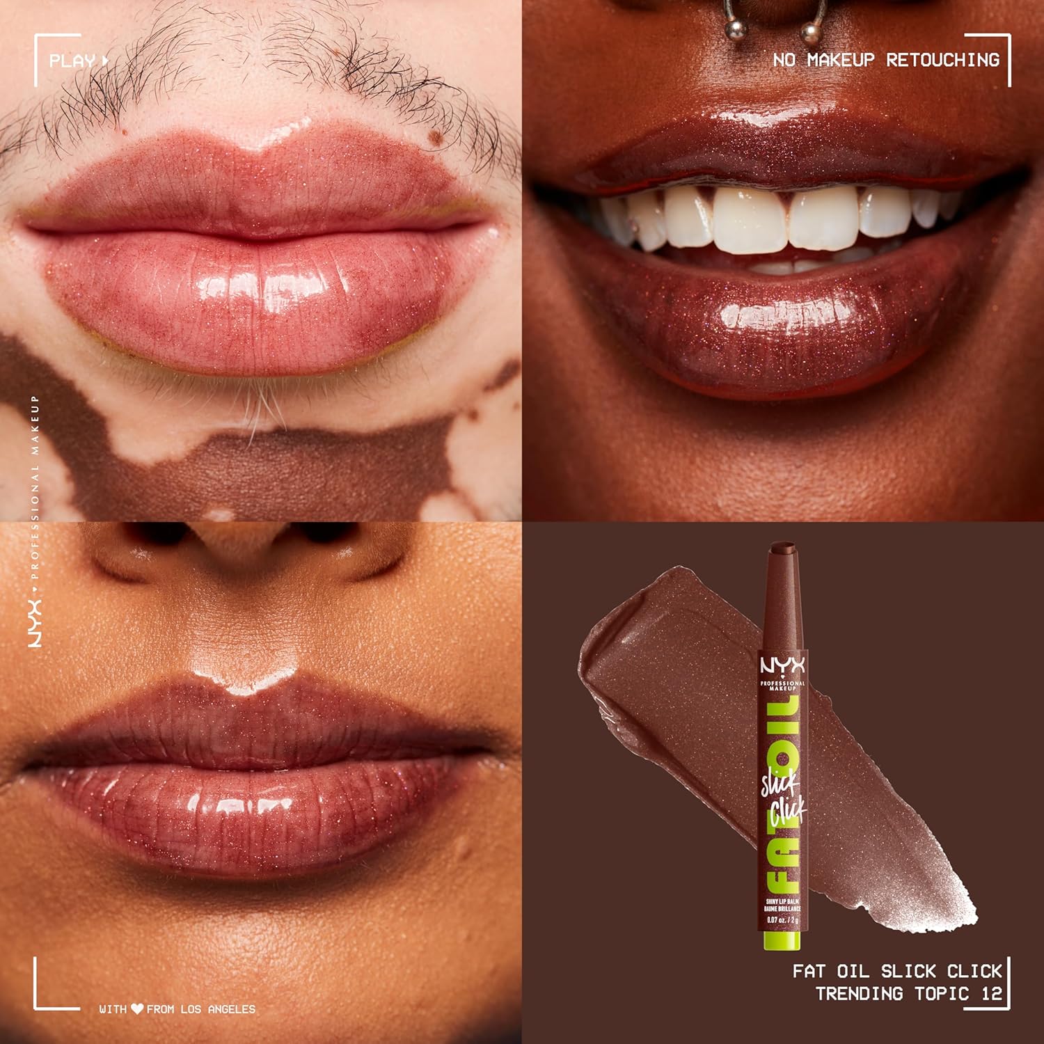 NYX PROFESSIONAL MAKEUP Fats Oil Slick Click on, Light-weight, Buildable, Pigmented Vegan Lip Balm - Trending Matter - Image 2