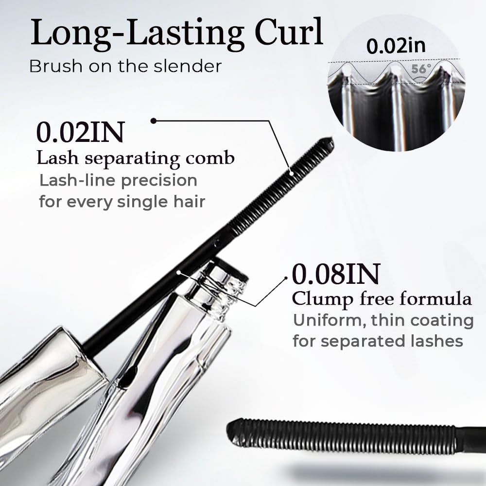 Waterproof Mascara, 2026 New Steel Wand Volumizing and Lengthening Mascara, Waterproof Fast Drying Components for Pure 3D and Definition, Curling Volumizing and Pure Size (3) - Image 3