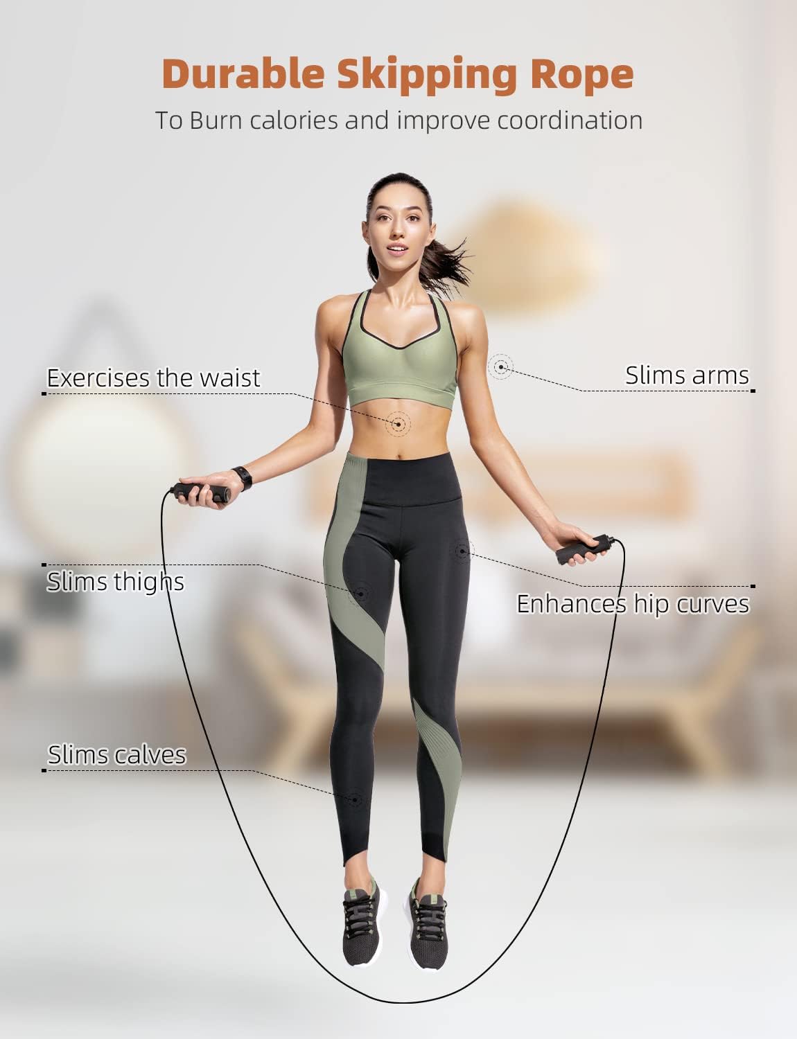 GHB Agility Ladder,Soccer Coaching Tools Set,4 Agility Hurdles, 20 feet12 Rungs Velocity Ladder,12 Disc Cones,Resistance Parachute, Leap Rope, 5 Resistance Bands - Image 6