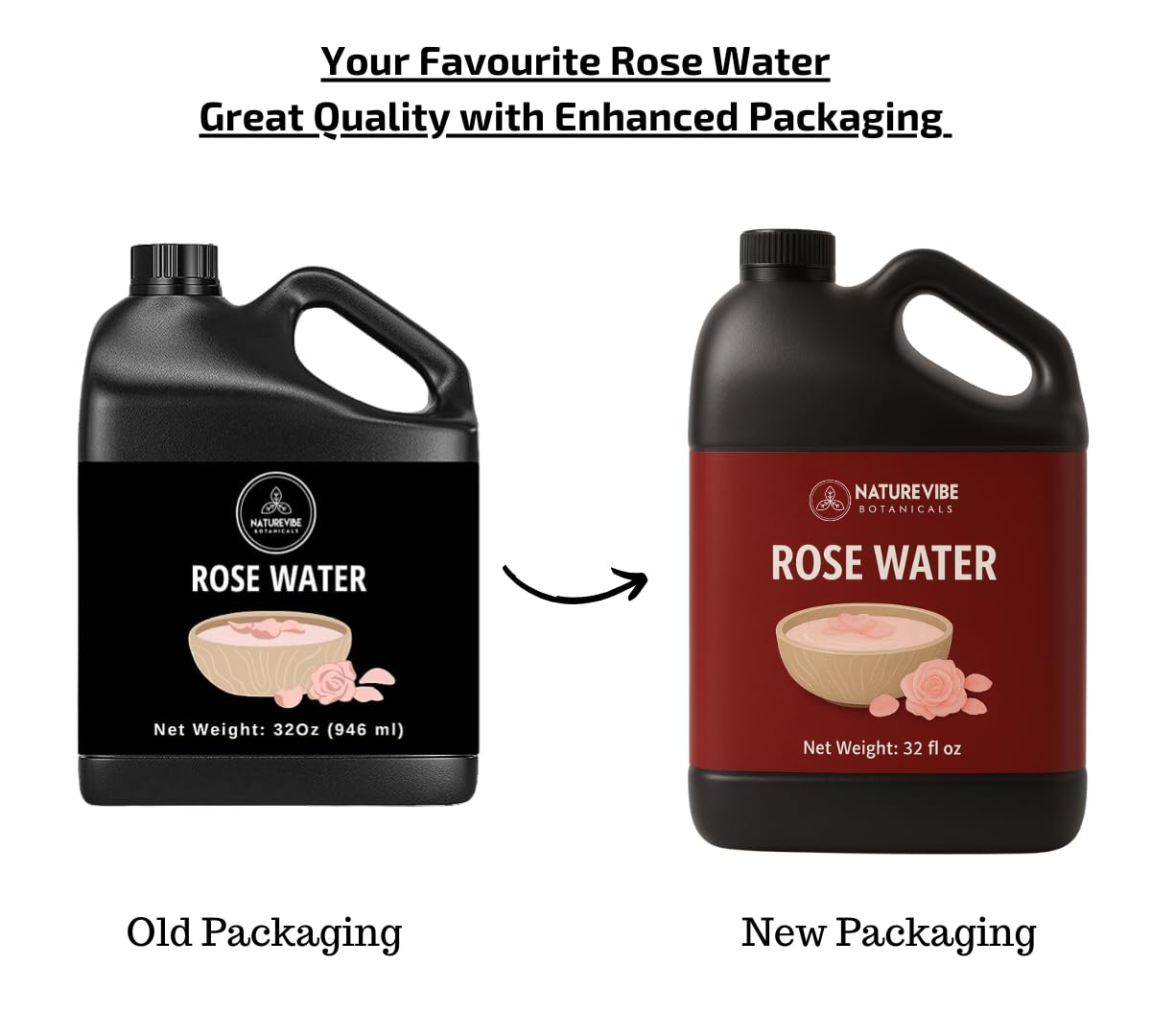 Naturevibe Botanicals Pure Rose Water Toner 32 oz Hydrating Facial Mist & Hair Spray | 100% Pure, Alcohol-Free Pores and skin Care & Make-up Setting Spray - Image 2