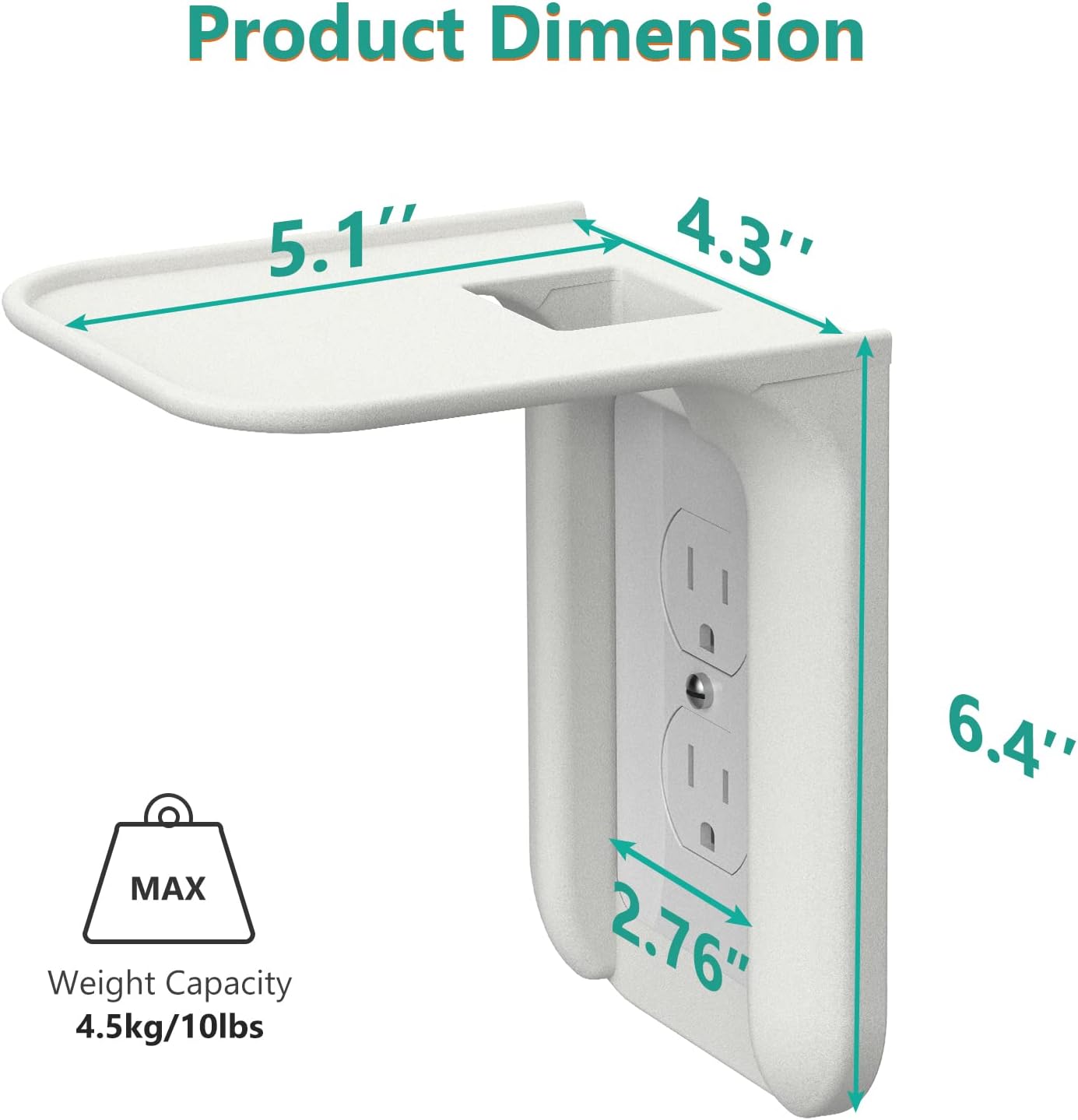 WALI Outlet Shelf Wall Holder, Toilet Shelf as much as 10lbs Customary Vertical Duplex Wall Organizer for Good Dwelling Decor Area Saving Energy Instruments, Toothbrush (OLS001-W), 1 Pack, White - Image 3