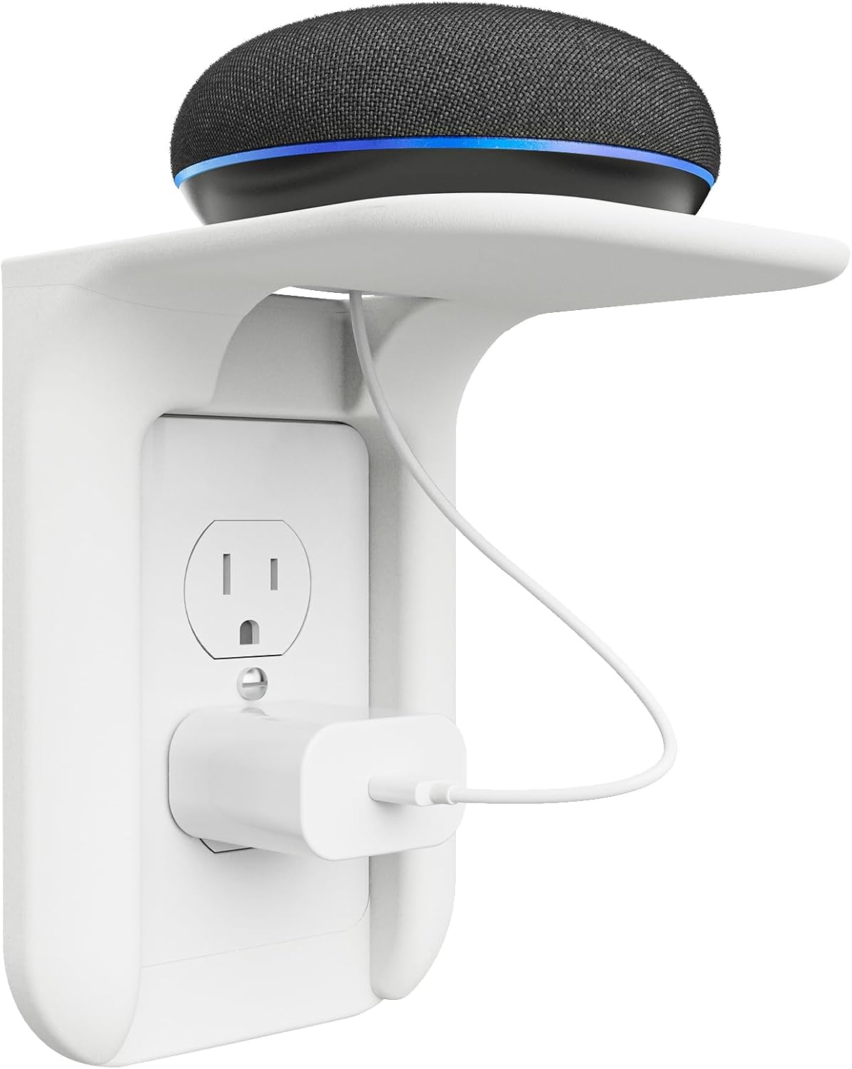 WALI Outlet Shelf Wall Holder, Toilet Shelf as much as 10lbs Customary Vertical Duplex Wall Organizer for Good Dwelling Decor Area Saving Energy Instruments, Toothbrush (OLS001-W), 1 Pack, White