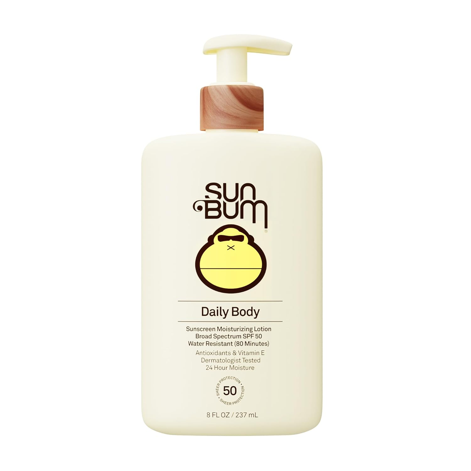 Solar Bum Day by day SPF 50 Sunscreen Physique Lotion - Broad Spectrum Moisturizing Sunscreen with Vitamin E - Vegan and Hawaii 104 Act Compliant (With out Octinoxate & Oxybenzone) - Dermatologist Examined - 8 oz