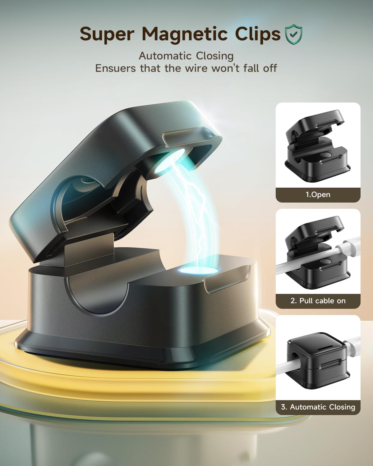 Twine Organizer Holder, 8 Pack Magnetic Desk Cable Clips Administration, Conceal Cellphone Charging Cable Keeper, Sturdy Adhesive Wire Charger Holder for Nightstand, Kitchen Home equipment, Workplace Provides - Image 3