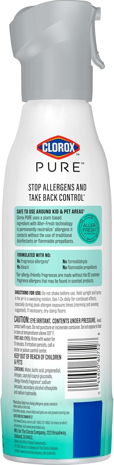 Clorox PURE Allergen Neutralizer Every day Air Spray, Clear Breeze, 8 Ounces - Image 14