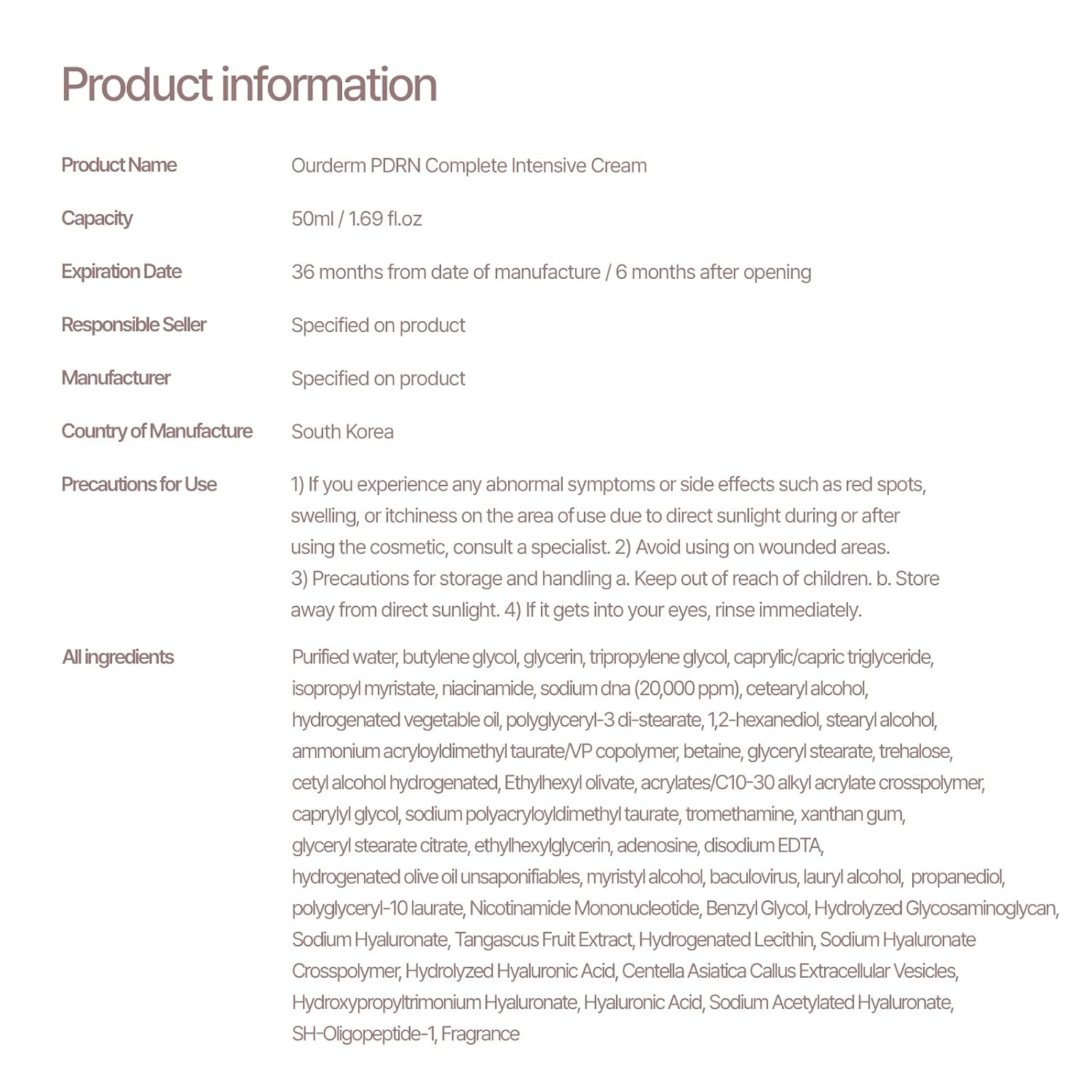 PDRN Full Intensive Cream, PDRN 20,000ppm Every day Face Moisturizer for Pores and skin Hydration & Conditioning, Light-weight Korean Skincare Method - Image 9