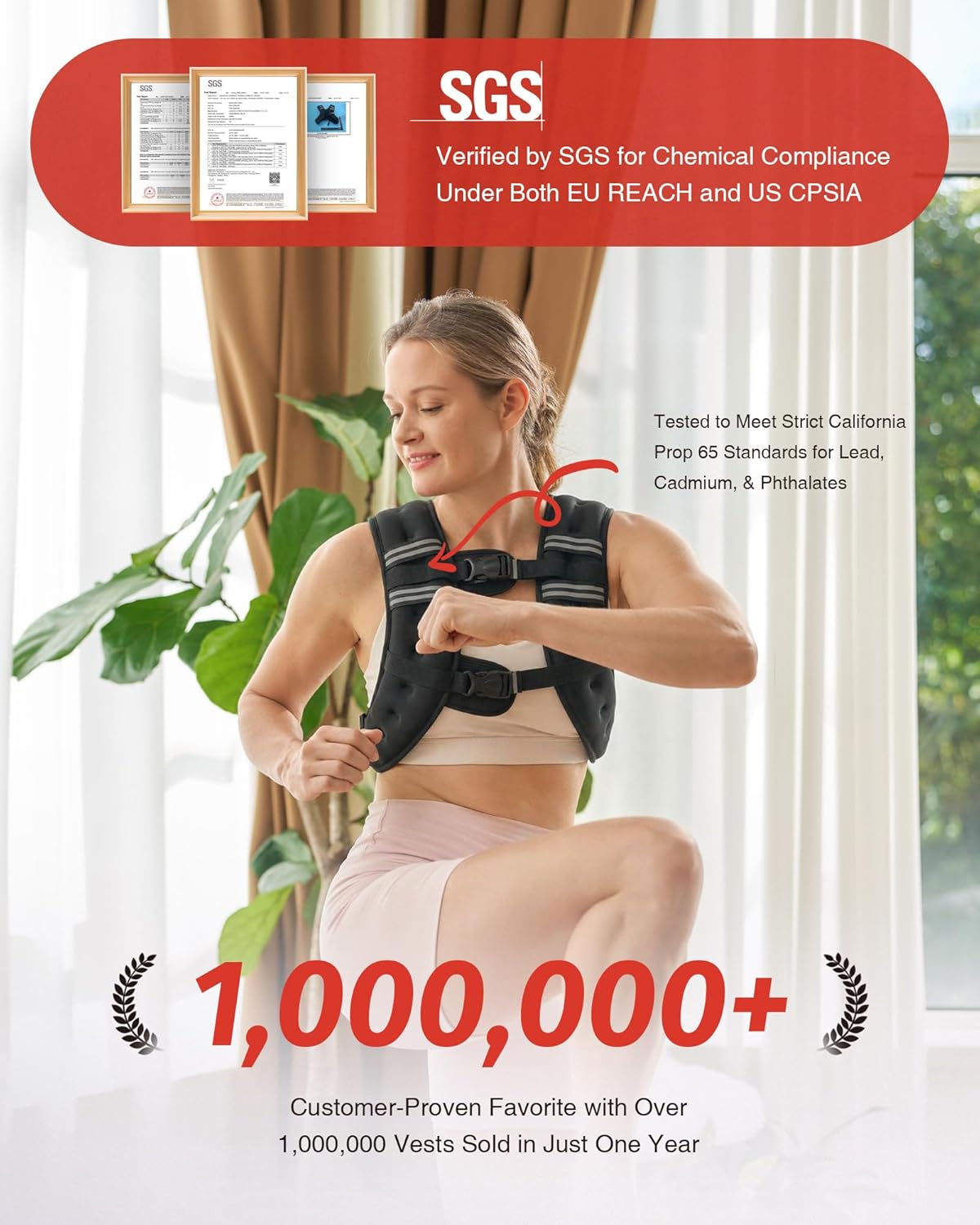 ZELUS Weighted Vest, 6lb/8lb/12lb/16lb/20lb/25lb/30lb Weight Vest with Reflective Stripe for Exercise, Energy Coaching, Operating, Health, Muscle Constructing, Weight Loss, Weightlifting - Image 4