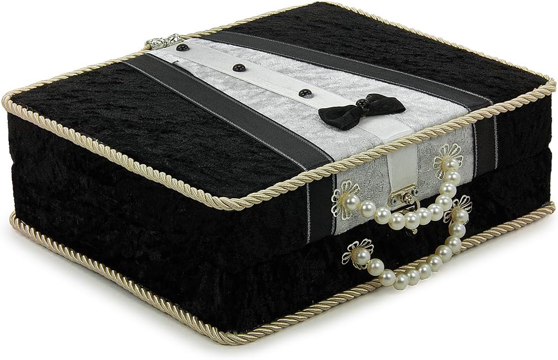 ihvan on-line, Muslim Prayer Rug Set, Arabic Quran, Prayer Beads, Mens Kufi Hat, Tasbeeh Counter, Islamic Scent, Dowry Reward Field for Males & Girls, Janamaz, Salah Mat Presents Set Marriage ceremony, Ramadan, Black - Image 3