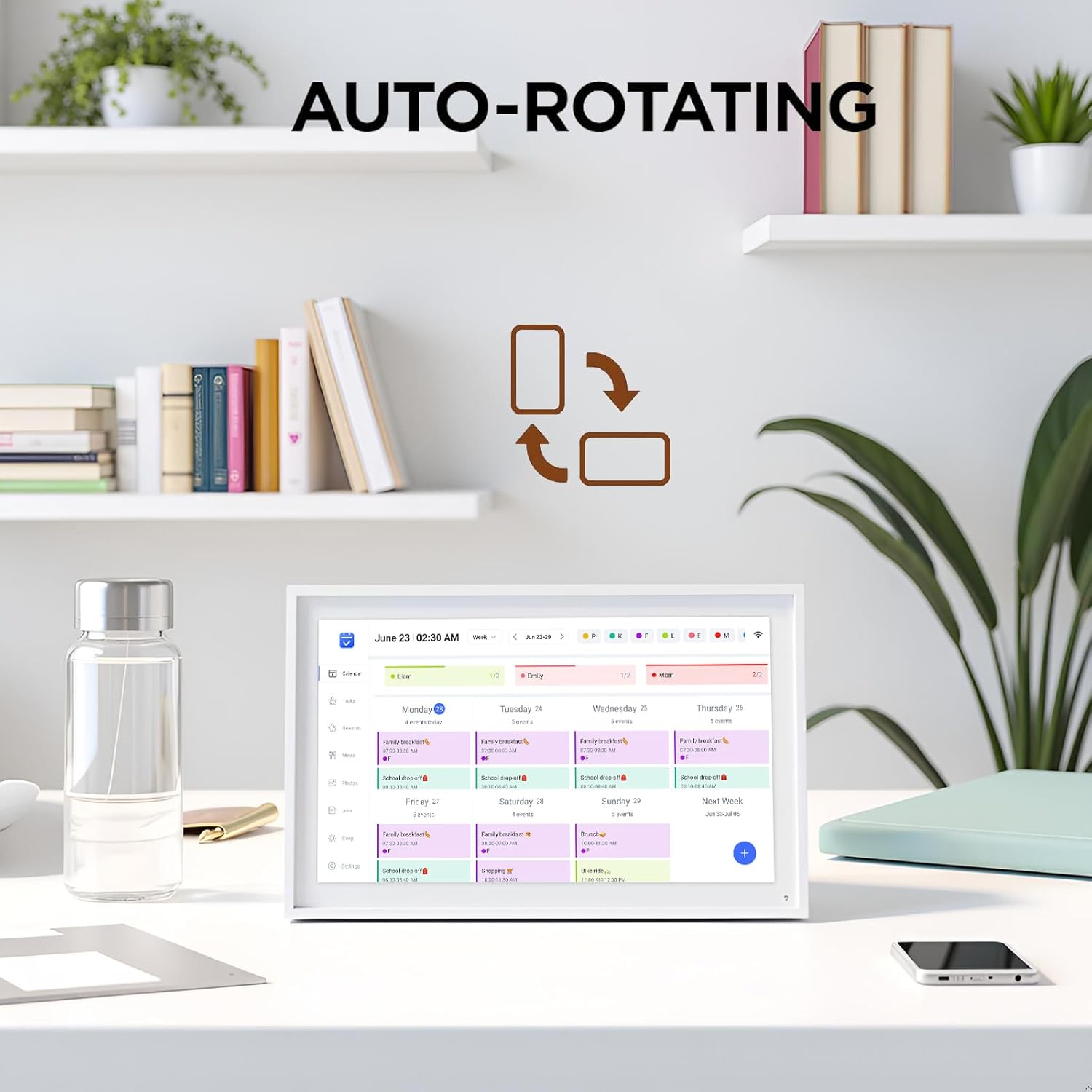 10.1" Digital Calendar, Meal Planner, Obligation Chart, to Do Record,HD Sensible Contact Display screen Dwelling Interactive Sensible Electron Calender - Constructed-in Digital Picture Body Perform (white, 10.1) - Image 6