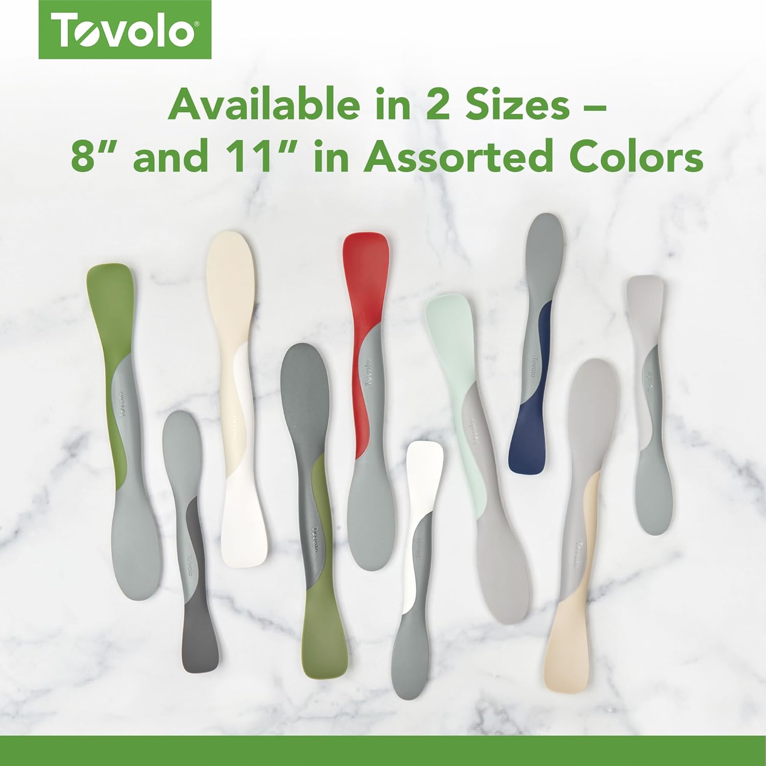 Tovolo Scoop and Unfold Giant Twin Finish Silicone Sandwich Spreader Instrument with Nylon Deal with, BPA Free Dishwasher Secure Silicone and Nylon Instrument for Spreading and Scooping, Blue Haze and Oyster Grey - Image 5