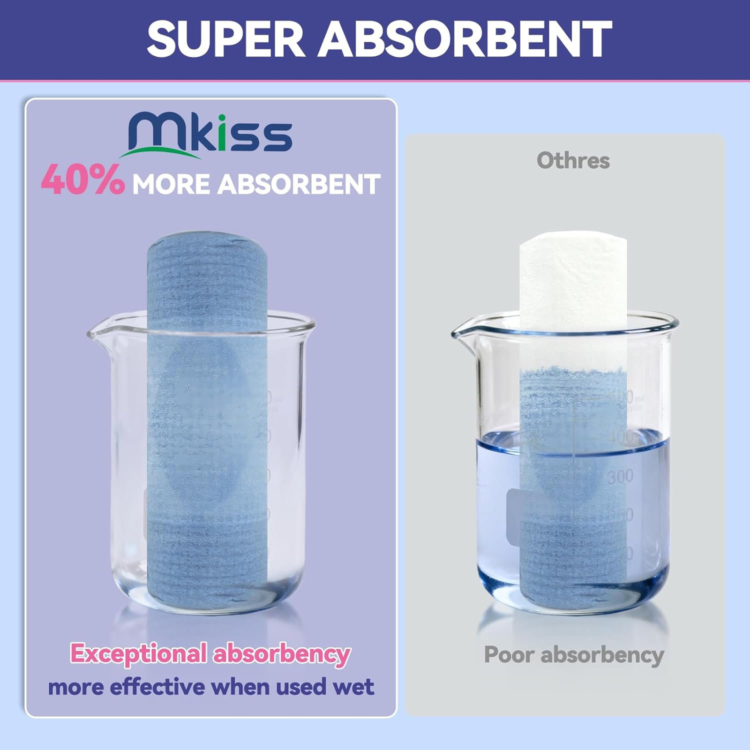 Giant Disposable Face Towels 200 Rely, 10"×12" Extremely Thick Premium Biodegradable Facial Towels, Make-up Remover Dry Wipes, Delicate Face Towelettes for Delicate Pores and skin, Skincare and Girls Cleansing - Image 4